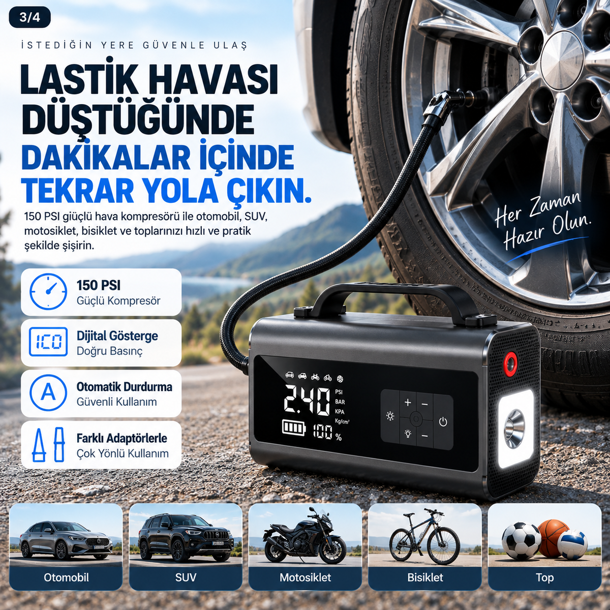 AutoReady 5'i 1 Arada Acil Durum Cihazı
