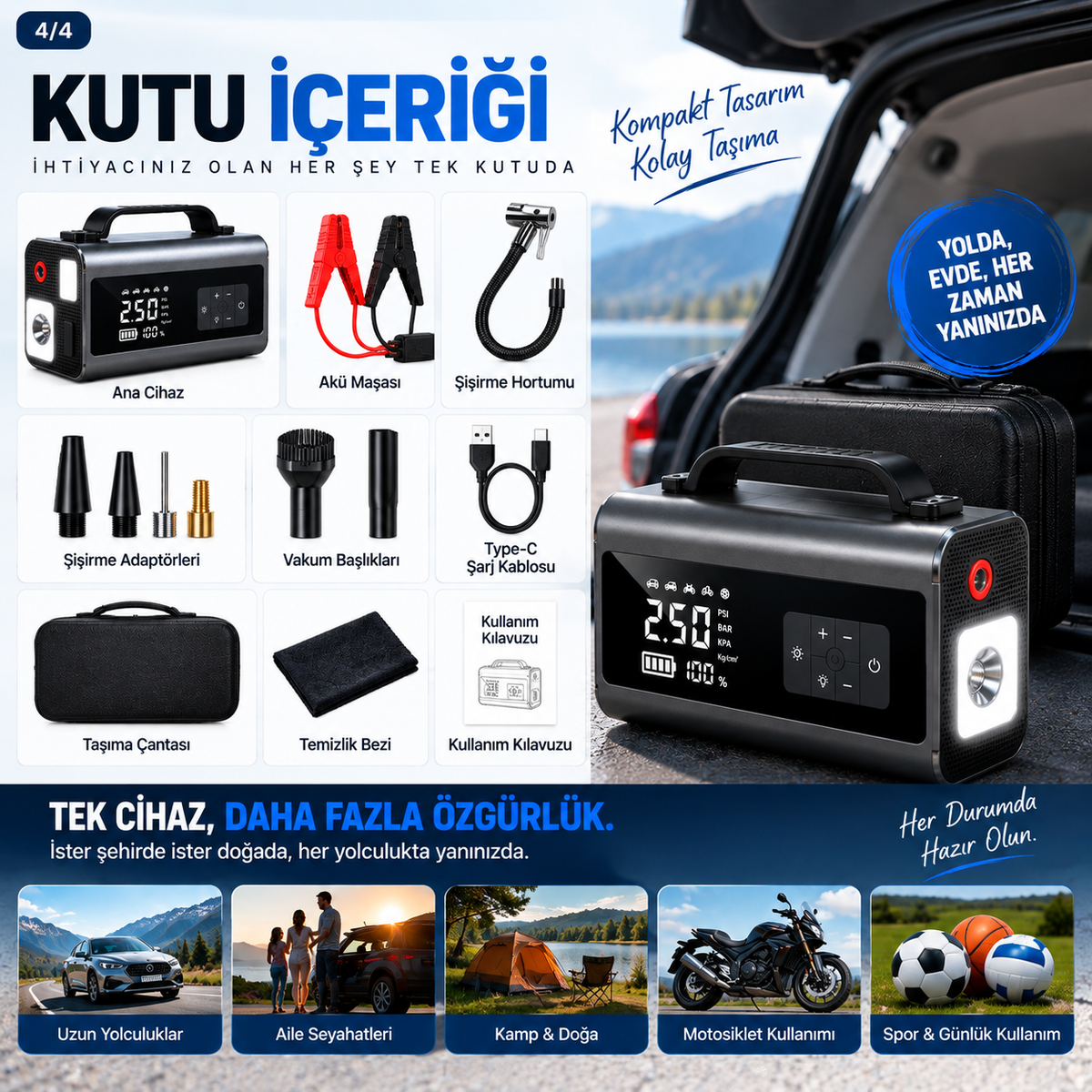 AutoReady 5'i 1 Arada Acil Durum Cihazı
